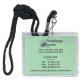 Vinyl 3" x 4" Conference Badge Holder + 38" Round Nylon Lanyard - 100 pack